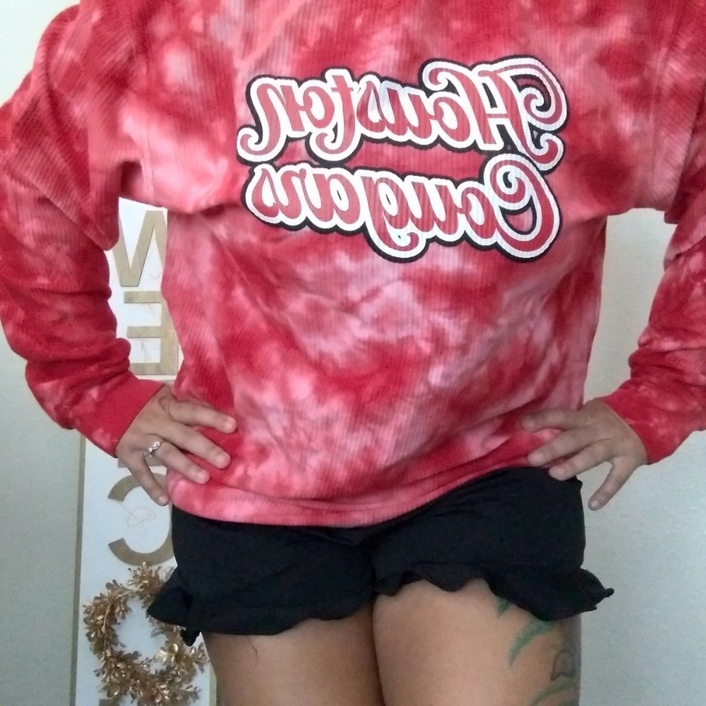 NWT Houston Cougars Red Sweatshirt Vintage Wash Size Large